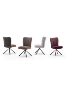 2er Set 4-Fuß Stuhl Santiago II mit Griff - Gestell Schwarz 180° drehbar / Vintagelook in 4 Farben