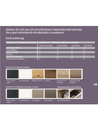 Lowboard Media Design auf Sockel,  3R - Schiefer Schwarz Mattlack / Polar Weiß Mattlack