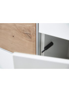 Sideboard Media Design -Raucheiche Furnier / Polar Weiß Mattlack