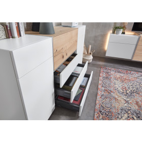 Sideboard Media Design -Polar Weiß Mattlack / Schiefer Schwarz