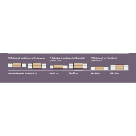 Wohnwand Media Design mit Designkufe - Schiefer Schwarz Mattlack / Nougat Mattlack Mattlack