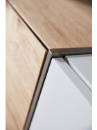 Wohnwand Media Design mit Designspange - Kanada Eiche dunkel Nb / Polar Weiß Mattlack