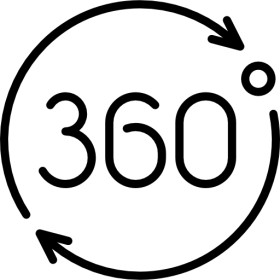 360° drehbar mit Rückstellfunktion