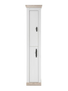 Badezimmer Hochschrank Florenz in Pinie weiß / Oslo Pinie Landhaus Badschrank 42 x 200 cm