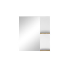 Badspiegel Solid - Weiß Lack HG / Eiche Dekor
