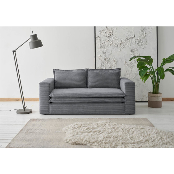 Couch Piagge 2 Sitzer - Cordstoff Anthrazit