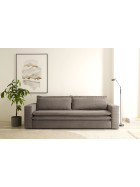 Couch Piagge 3 Sitzer inkl. Bettfunktion - Cordstoff Hellbraun