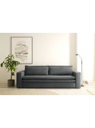 Couch Piagge 3 Sitzer inkl. Bettfunktion - Cordstoff Anthrazit