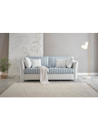 Couch Westerland 2,5 Sitzer - Webstoff Blau/Weiß gestreift