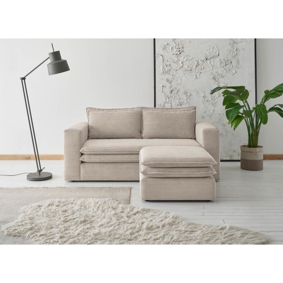 Couch 2 Sitzer + Hocker Set Piagge