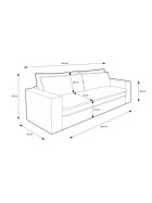 Couch Piagge 3 Sitzer inkl. Bettfunktion