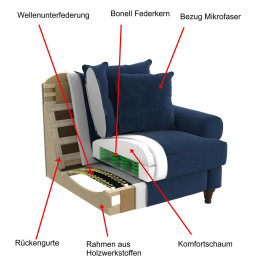 Couch Carmen 3,5 Sitzer
