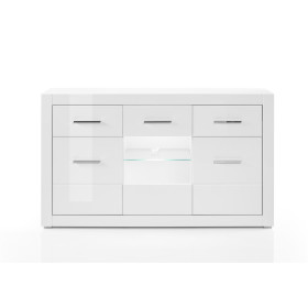 Sideboard Bianco - Weiß Mattlack / Weiß Hochglanz