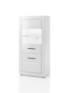 Vitrine Bianco 20 - Weiß Mattlack / Weiß Hochglanz