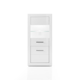 Wohnwand Bianco X11 - Weiß Mattlack / Weiß Hochglanz