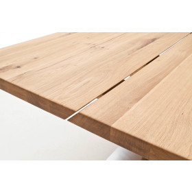 Tisch Greta 160 - geteilte Platte - Balkeneiche massiv